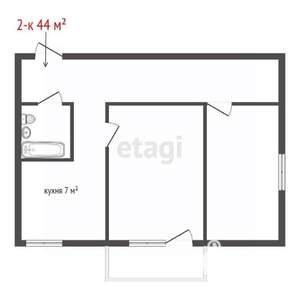 2-к квартира, вторичка, 44м2, 2/3 этаж