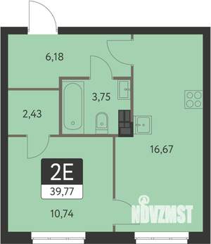 1-к квартира, вторичка, 40м2, 17/17 этаж
