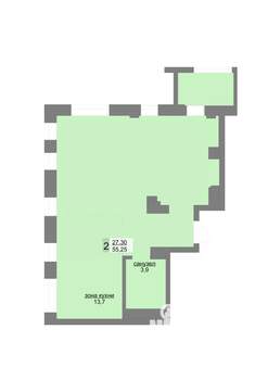 2-к квартира, вторичка, 55м2, 28/30 этаж