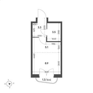 Студия квартира, вторичка, 21м2, 11/15 этаж