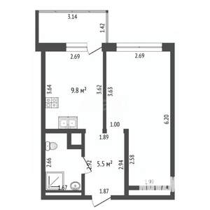 1-к квартира, вторичка, 35м2, 7/26 этаж