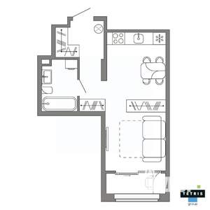 Студия квартира, вторичка, 33м2, 22/32 этаж