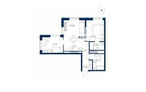 2-к квартира, вторичка, 64м2, 28/28 этаж