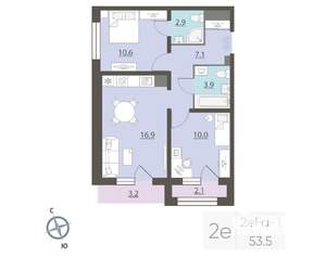 2-к квартира, вторичка, 54м2, 21/25 этаж