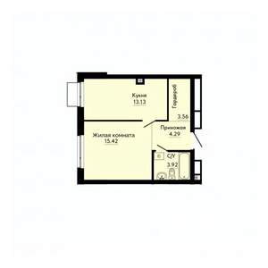 1-к квартира, строящийся дом, 40м2, 14/30 этаж