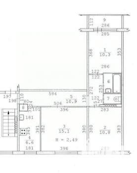3-к квартира, вторичка, 58м2, 6/9 этаж