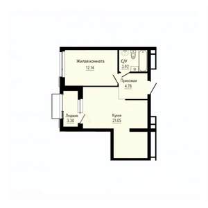 1-к квартира, вторичка, 44м2, 26/30 этаж