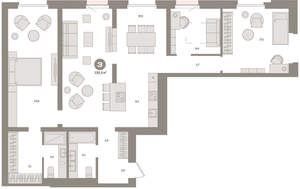 3-к квартира, вторичка, 130м2, 7/16 этаж