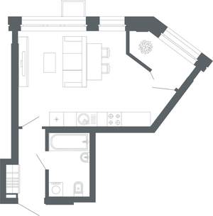 Студия квартира, вторичка, 35м2, 19/27 этаж