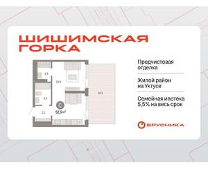 Студия квартира, вторичка, 53м2, 2/8 этаж