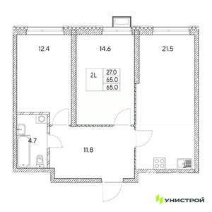 2-к квартира, вторичка, 65м2, 16/31 этаж