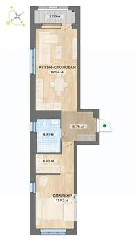 1-к квартира, вторичка, 50м2, 12/15 этаж