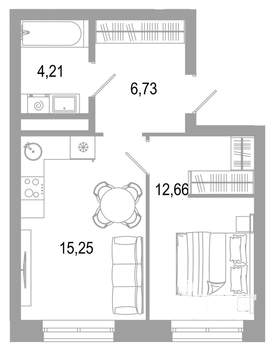 1-к квартира, вторичка, 38м2, 4/31 этаж