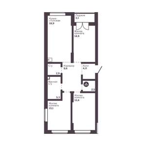3-к квартира, вторичка, 87м2, 5/30 этаж