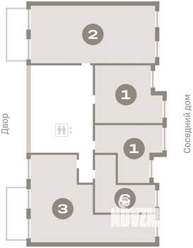 2-к квартира, вторичка, 103м2, 2/8 этаж