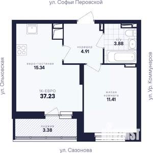 1-к квартира, вторичка, 37м2, 13/17 этаж