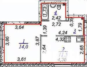 1-к квартира, вторичка, 36м2, 11/25 этаж