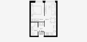1-к квартира, вторичка, 32м2, 12/22 этаж