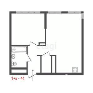 1-к квартира, вторичка, 41м2, 10/24 этаж