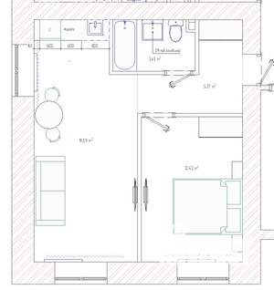 1-к квартира, вторичка, 40м2, 9/9 этаж