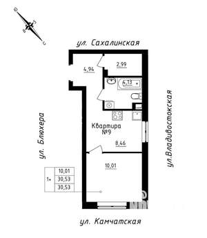 Студия квартира, вторичка, 31м2, 1/25 этаж