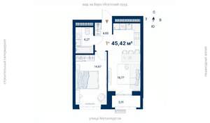 1-к квартира, вторичка, 45м2, 15/31 этаж