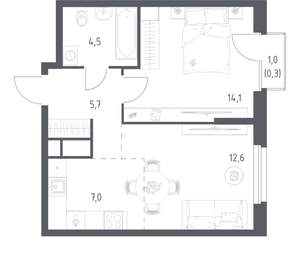 1-к квартира, вторичка, 44м2, 24/31 этаж