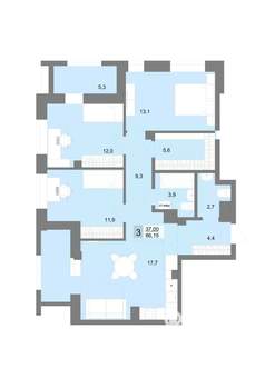 3-к квартира, вторичка, 86м2, 13/30 этаж