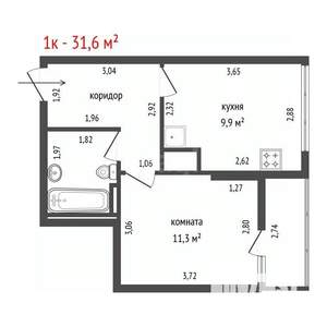 1-к квартира, вторичка, 32м2, 10/10 этаж