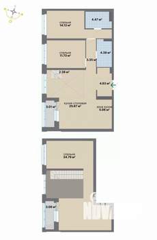 3-к квартира, вторичка, 117м2, 8/9 этаж