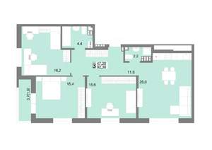 3-к квартира, вторичка, 92м2, 6/17 этаж