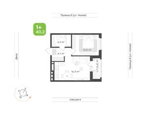 1-к квартира, вторичка, 40м2, 2/17 этаж