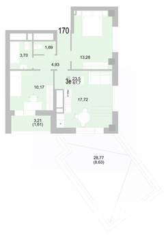 2-к квартира, вторичка, 84м2, 18/24 этаж