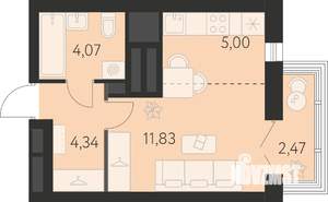Студия квартира, строящийся дом, 26м2, 31/31 этаж