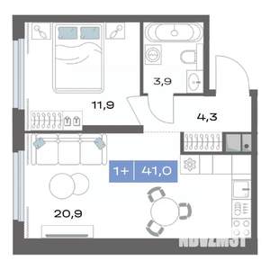 1-к квартира, вторичка, 42м2, 20/20 этаж