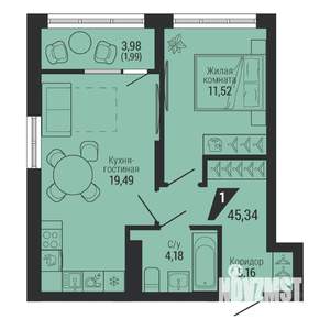 1-к квартира, вторичка, 43м2, 19/22 этаж