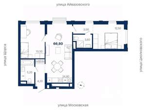 2-к квартира, вторичка, 67м2, 19/29 этаж