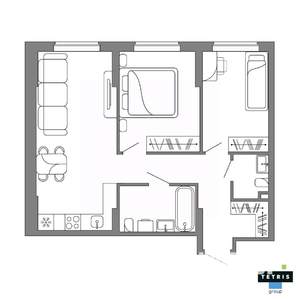 3-к квартира, вторичка, 59м2, 2/32 этаж