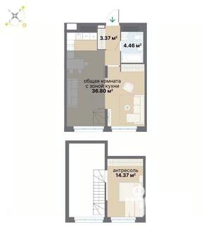 1-к квартира, вторичка, 61м2, 26/26 этаж