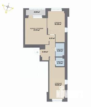 2-к квартира, вторичка, 75м2, 17/17 этаж