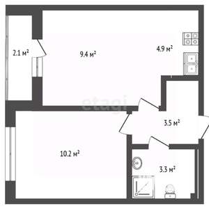 1-к квартира, вторичка, 35м2, 4/8 этаж