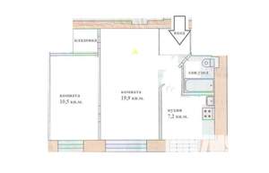 2-к квартира, вторичка, 42м2, 1/5 этаж
