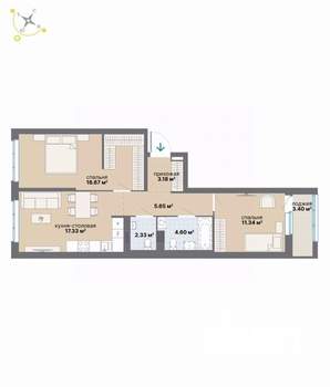 2-к квартира, вторичка, 67м2, 5/9 этаж