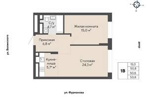 1-к квартира, вторичка, 51м2, 19/27 этаж