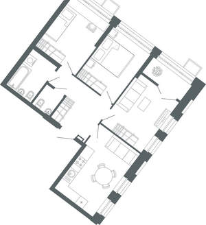3-к квартира, вторичка, 74м2, 25/27 этаж