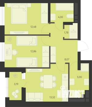 2-к квартира, вторичка, 59м2, 14/22 этаж