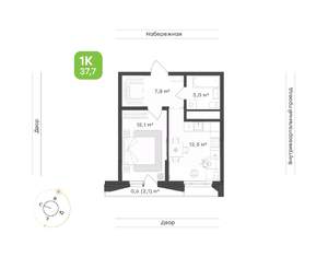 1-к квартира, вторичка, 38м2, 3/24 этаж