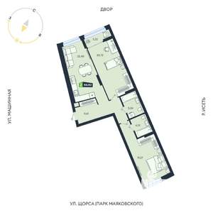 2-к квартира, строящийся дом, 85м2, 11/31 этаж