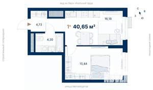 1-к квартира, вторичка, 41м2, 19/31 этаж
