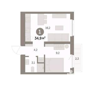 1-к квартира, вторичка, 35м2, 2/9 этаж